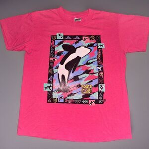 Vintage Sea World Orca Whale Nature Single Stitch Shirt Large‎ Made In USA